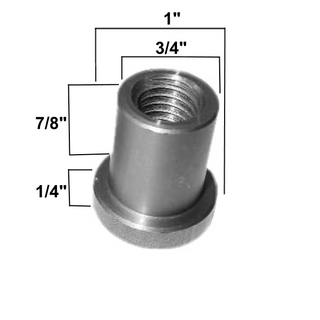 Steel Weld on Nut, 7/8″ Long, 1/2″ – 20 Right Hand Thread